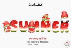 Watermelon gnome clipart, gnome clipart, watermelon clipart Product Image 2