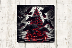 4 Gothic Christmas Square Coasters PNG Sublimation Designs Product Image 2