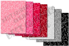 Leaves Digital Papers, White Leaf Paper 100 colors Product Image 5