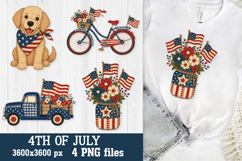 Patriotic Puppy &amp; Bike 4th of July Patchwork PNG Files Product Image 4