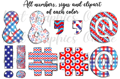 Stars and Stripes Doodle Alphabet Letters Red White and Blue Product Image 5