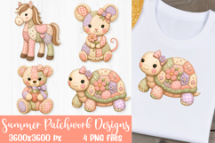Summer Patchwork Animal Sublimation Designs PNG Product Image 3