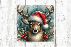 Christmas Coaster PNG | Santa Deer Owl Raven Sublimation Product Image 5