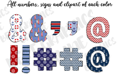 Nautical Sailing Doodle Alphabet Letters Product Image 5