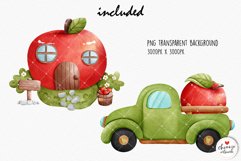 Apple Gnome clipart, gnome clipart, summer gnome clipart Product Image 2