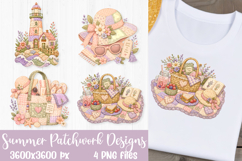 Summer Beach Patchwork Sublimation Designs PNG Product Image 2