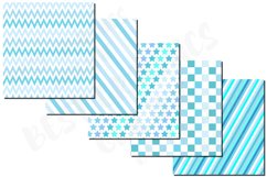 Light Blue Digital Papers Background Set, Light Blue pattern Product Image 5