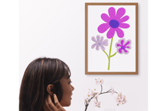 Playful Purple Daisy Trio Embroidery Design Product Image 3