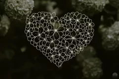 Flower heart SVG PNG EPS line drawing Product Image 4
