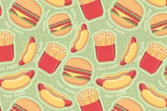 Fast food seamless pattern PNG, JPG Digital Paper Product Image 4