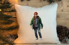 Funny Christmas Boy At Home Clipart Sublimation Product Image 4