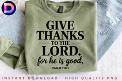 Give Thanks to the Lord For He Is Good Psalm 118:1 PNG Product Image 4
