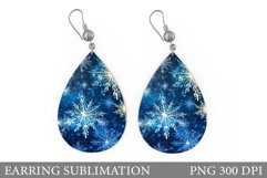 Shimmer Snowflakes Earring. Winter Earring Sublimation Product Image 1