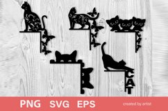 door corners cats, door decor, cats decor svg, laser bundle Product Image 1