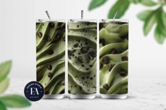 Matcha Ice Cream Pattern, Matcha Dessert Digital Paper Product Image 2