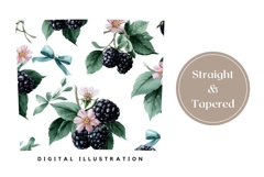 Blackberry Tumbler Wrap Design, Floral Tumbler Sublimation Product Image 4