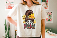Mama Messy Bun PNG sublimation | Mother's Day PNG T-Shirt Product Image 2