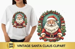 vintage santa claus clipart, christmas santa sublimation Product Image 1
