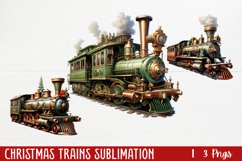 Christmas Trains Sublimation, PNG Product Image 1