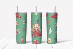 Christmas Girls Skinny tumbler wrap design Product Image 6