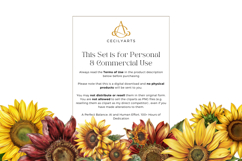 Retro Vintage Sunflowers Clipart Bundle Product Image 4