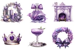 Charm Purple Christmas Clipart Bundle, Set of 20 Png Bundle Product Image 4