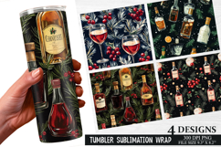 Christmas Wine Tumbler Wrap| Christmas Tumbler Wrap Design Product Image 1