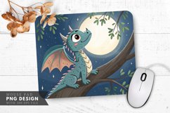 Moonlit Dragon in a Tree Mouse Pad PNG Design Product Image 1