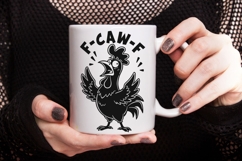 Funny F-Caw-F Svg, Funny Rooster Meme Svg, Crazy Hen Svg. Product Image 4