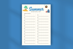 Minimal Summer Checklist Planner Template | Printable Product Image 4