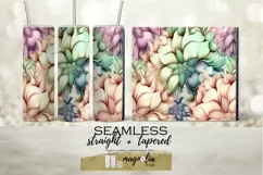 STAINED GLASS FLORAL sublimation tumbler wrap design png Product Image 2