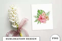 Watercolor Tropical flowers bouquet PNG Product Image 4