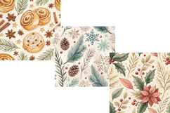Rustic Neutral Winter Digital Paper | Seamless Watercolor Product Image 4