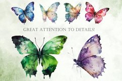 Watercolor butterfly clipart, Painted butterflies clipart Product Image 4