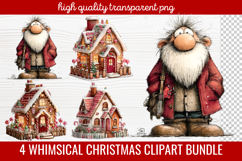 4 Whimsical Christmas Clipart | Cute Festive Holiday PNG Product Image 1