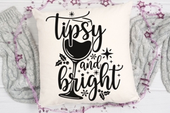 Tipsy and Bright Svg, Wine Christmas Svg, Wine Lover Svg. Product Image 4