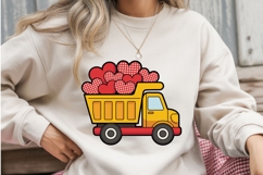 Glitter Dump Truck with Hearts PNG Product Image 2