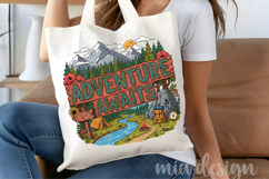 Adventure Awaits PNG, Vintage Mountain Camping Sublimation Product Image 4
