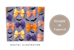 Halloween Bows Tumbler Wrap, Cute Halloween Bats Tumbler Product Image 4