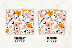 Pink & Orange Cottagecore Flower Tumbler Wrap | Tumbler Wrap Product Image 2