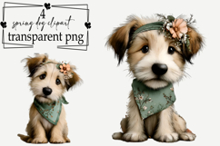 Whimsical Cute Spring Dog Clipart Watercolor PNG Product Image 1