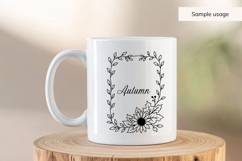 Hand Drawn Sunflower Fall Leaves Frame SVG Product Image 4