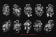 10 Bundle Dark Art Tiger Snake Fight Beast Serpent King Product Image 6