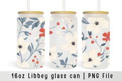 Flowers glass can wrap, Floral 16 oz Libbey Sublimation Product Image 1