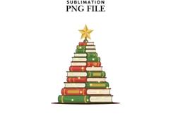 Bookish Christmas png design for T-shirts Product Image 1