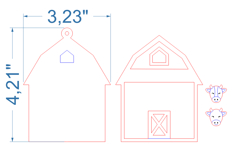 Barn Christmas Tree Toy SVG laser cut files for Glowforge Product Image 4