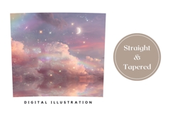 Moon Tumbler Design, Glitter Sky Tumbler, Rainbow PNG Product Image 4