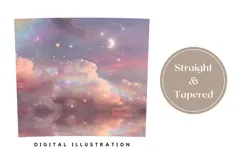 Moon Tumbler Design, Glitter Sky Tumbler, Rainbow PNG Product Image 4