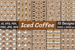 Iced coffee patterns bundle - 10 coffee digital papers Product Image 1