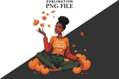 Motivational Autumn melanin woman png Product Image 4